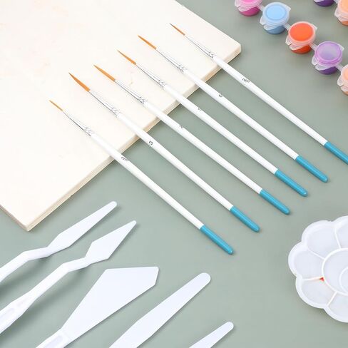 11PCS Script Liner Paintbrush Set Small Detail Paint Brushes Extra Long Fine Point Liner Tip Highly Flexible Liners Brush with Oil Painting Scraper for Acrylic Watercolor Oil Gouache Painting in Saudi Arabia