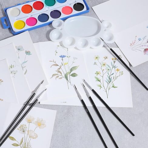 60Pcs Detail Paint Brushes Set with 3 Size #0#00#000, Fine Tip Liner Brushes for Miniature Painting, Thin Paint Brush for Nail Art, Watercolor, Acrylic, Oil, Crafts, Models, Detailing in Saudi Arabia