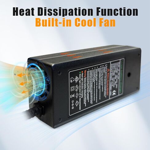 48V 10A Lithium Battery Charger 58.4V LiFePO4 Battery Charger, Battery Maintainer, Smart Charger with LED Indicator Cooling Fan for Lithium LiFePO4 Batteries in Saudi Arabia