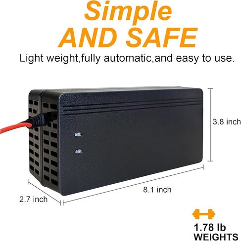 48V 10A Lithium Battery Charger 58.4V LiFePO4 Battery Charger, Battery Maintainer, Smart Charger with LED Indicator Cooling Fan for Lithium LiFePO4 Batteries in Saudi Arabia