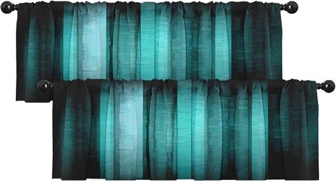 emvency 2 حزمة الستائر نافذة العلاجات، البط البري مخطط مجردة الزجاج الملمس ستائر التعتيم الستار قابل للتعديل للنوافذ غرفة المعيشة المطبخ فوق الحوض، 12x52 بوصة قضيب جيب الستائر in Kuwait