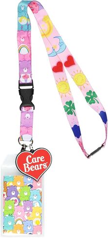 حامل شارة الهوية من Bioworld Care Bears Character Emotions Lanyard مع حلية قلب مطاطية مقاس 2 بوصة in Kuwait