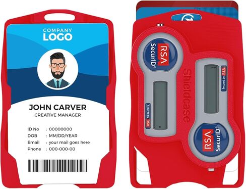 حامل شارة Sheildcase RSA Token، (يحمل ما يصل إلى 2 شارات و1 رمز RSA SecurID)، مقاوم للصدمات، أسود in Saudi Arabia