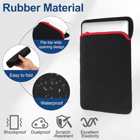Laptop Case - Soft Computer Sleeve Carrying Bag Shockproof Laptop Protective Cover Universal for 13.3" Notebook, Red-Black in Kuwait