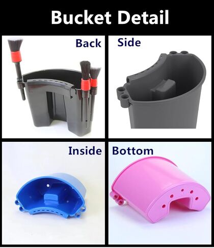 منظم دلو تفاصيل السيارة - حامل أدوات الغسيل التلقائي المحمول، أسود in Kuwait