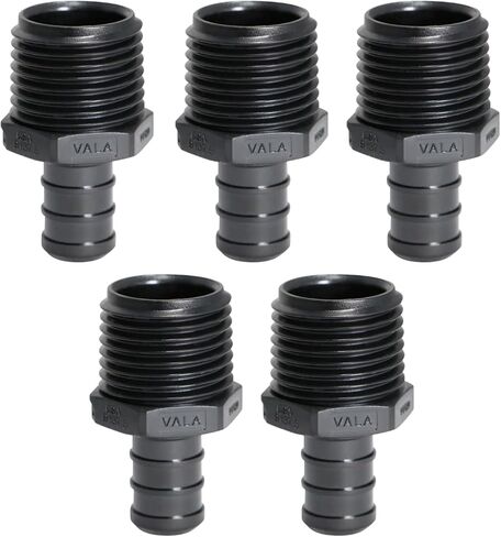 5 قطع XFITTING 1/2" Pex x 1/2" ذكر NPT محول، ذكر من سبائك بولي Pex، ذكر من البلاستيك - Crimp Pex B، أسود in Kuwait
