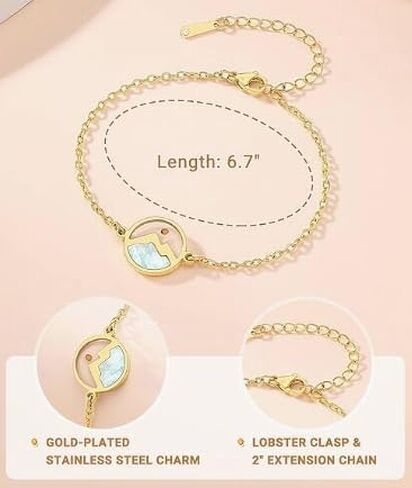Isla & Wren Co. Gold & Mustard Seed of Faith Chain Link Bracelet, Mountain Design with Clear Inlay Charm Pendant, Adjustable Length, Fashion Jewelry for Women - Faith Hope Strength Gift Quality in Saudi Arabia