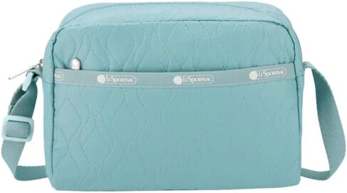 LeSportsac Tourmaline Cable Deboss Daniella Crossbody Bag, Style 2434/Color M227, Ultra-Trendy Coastal Spa Powder Blue, Unique Quilted Cable Debossed Coated Specialty Pattern in Saudi Arabia