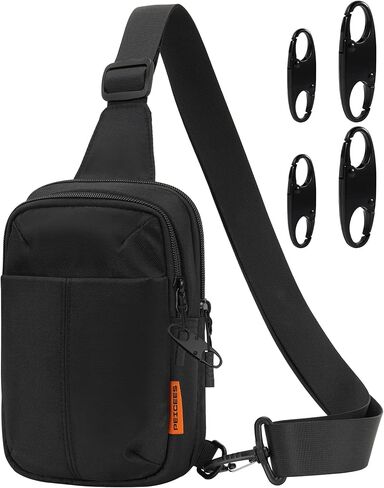 Peicees Small Anti Theft Sling Bag with Zipper Clip for Men Women, Waterproof Mini Crossbody Chest Bag for Travel Work Sport in Saudi Arabia