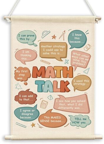 QWFFNBMU Math Talk Classroom Wall Decor, Math Wall Canvas Flag Banner Back to School Classroom Decoration for Elementary Middle School in Saudi Arabia