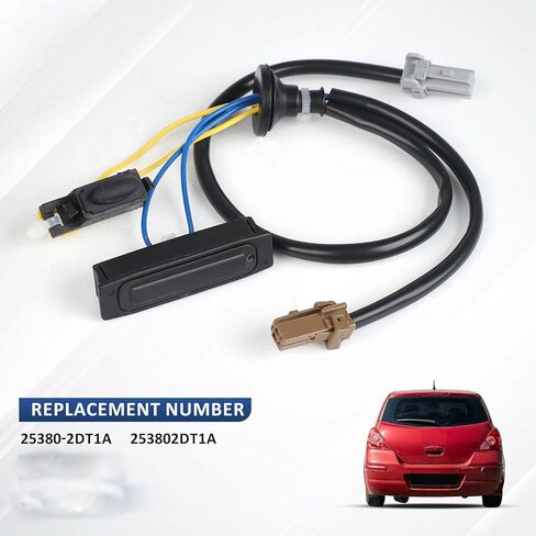 Trunk Release Button Trunk Lid Tailgate Switch 253802DT1A for Nissan Tiida 2006 2007 2008 2009 2010 2011 in Saudi Arabia