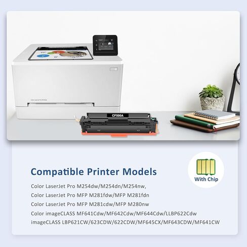 مجموعة خراطيش حبر 202A مكونة من 4 عبوات استبدال حبر M281fdw لطابعة HP 202A 202X MFP M281fdw M281fdn M281cdw M281 M254dw M254nw M254dn M254، أسود سماوي أصفر أرجواني in Kuwait