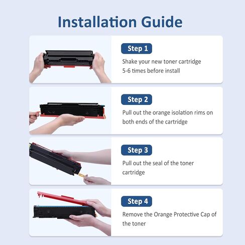 مجموعة خراطيش حبر 202A مكونة من 4 عبوات استبدال حبر M281fdw لطابعة HP 202A 202X MFP M281fdw M281fdn M281cdw M281 M254dw M254nw M254dn M254، أسود سماوي أصفر أرجواني in Kuwait