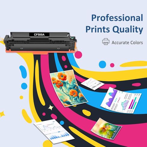 مجموعة خراطيش حبر 202A مكونة من 4 عبوات استبدال حبر M281fdw لطابعة HP 202A 202X MFP M281fdw M281fdn M281cdw M281 M254dw M254nw M254dn M254، أسود سماوي أصفر أرجواني in Kuwait