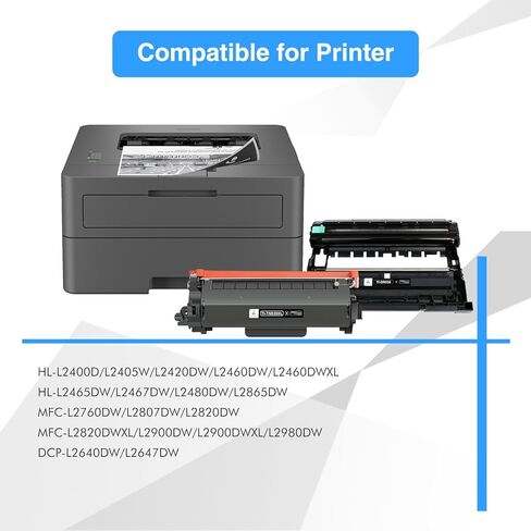 خراطيش الحبر TN830XL TN830 وحدة الطبل DR830 متوافقة مع وحدة الطبل Brother TN 830XL 830 DR 830 DR-830 للطابعة HL-L2460DW DCP-L2640DW MFC-L2820DW HL-L2405W HL-L2480DW HL-L2400D (3 حزمة) in Kuwait