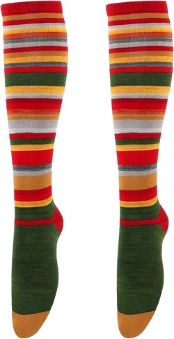 2 أزواج إمرأة بنات تأثيري مخطط جوارب طويلة إلى الركب جوارب مضحك الجدة رياضي طويل جوارب أنبوبية تدفئة الساق in Kuwait