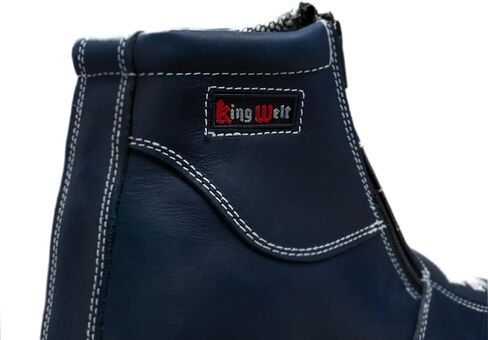 King Welt 333 Men’s Genuine Leather Work Boots – Dual Side Zipper, Non-Marking Oil-Resistant Slip-Resistant Sole, Reinforced Stitching in Saudi Arabia