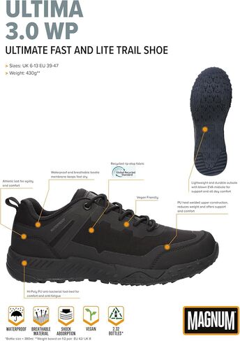 Magnum - Ultima Low Waterproof Athletic Shoe - Designed for Work and Every Day Wear with Exclusive Lightweight Rubber Outsole with EVA Midsole in Kuwait
