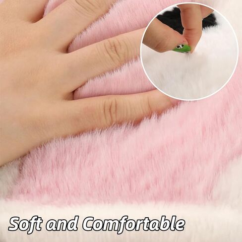 Fluffy Cat Paw Print Car Seat Cover for Universal Faux Sheepskin Fur Car Seat Covers Fuzzy Soft Plush Auto Seat Protector Pad (Pink, 2pcs Front Seat Cushions) in Saudi Arabia