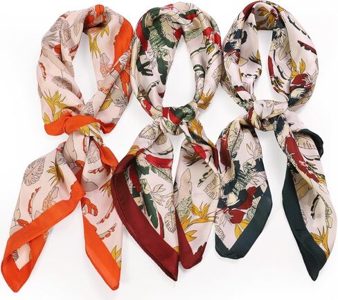 Lightweight Square Silk Scarf Small Silk Hair Head Scarf for Women in Saudi Arabia