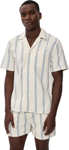 قميص لوسون مخطط بأكمام قصيرة للرجال من Les Deux in Kuwait