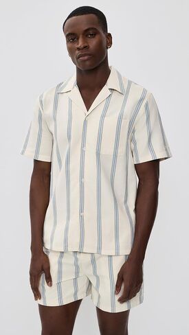 Les Deux Men's Lawson Stripe Short Sleeve Shirt in Saudi Arabia