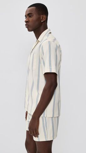Les Deux Men's Lawson Stripe Short Sleeve Shirt in Saudi Arabia