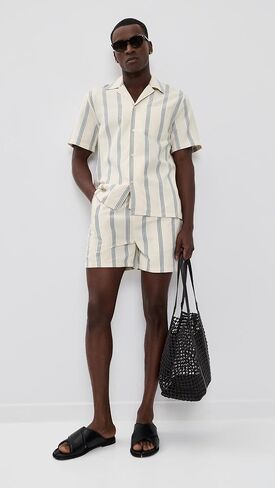 Les Deux Men's Lawson Stripe Short Sleeve Shirt in Saudi Arabia