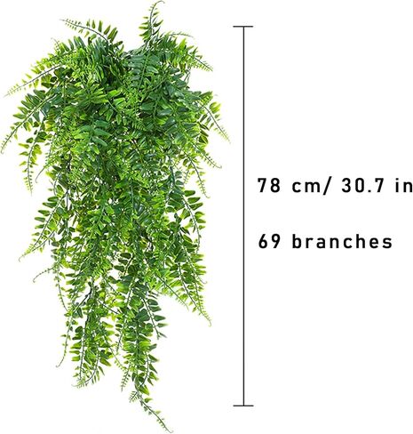 4 pcs Artificial Hanging Plants Fern Vine Fake Greenery Fern Persian Greenery Decor for Bedroom Office Party Garden Wall Room Decor Farmhouse in Saudi Arabia