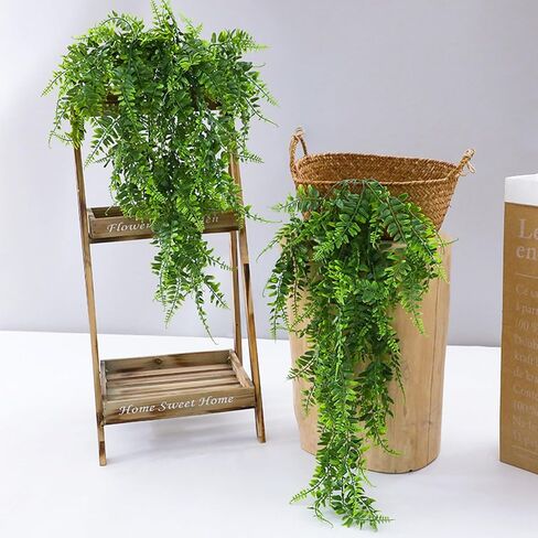 4 pcs Artificial Hanging Plants Fern Vine Fake Greenery Fern Persian Greenery Decor for Bedroom Office Party Garden Wall Room Decor Farmhouse in Saudi Arabia