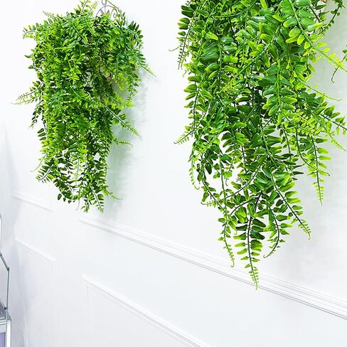 4 pcs Artificial Hanging Plants Fern Vine Fake Greenery Fern Persian Greenery Decor for Bedroom Office Party Garden Wall Room Decor Farmhouse in Saudi Arabia