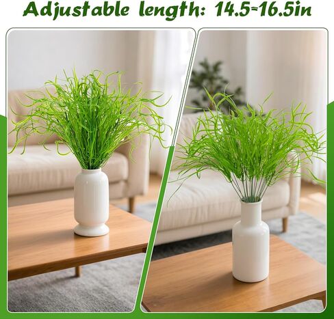 4PCS Small Fake Plants Decor Fake Fern Outdoor Faux Plants for Outside Small Plant Greenery Stems Artificial Plant for Bedroom Bathroom Classroom Patio Front Porch Home Decor 14.5IN in Saudi Arabia