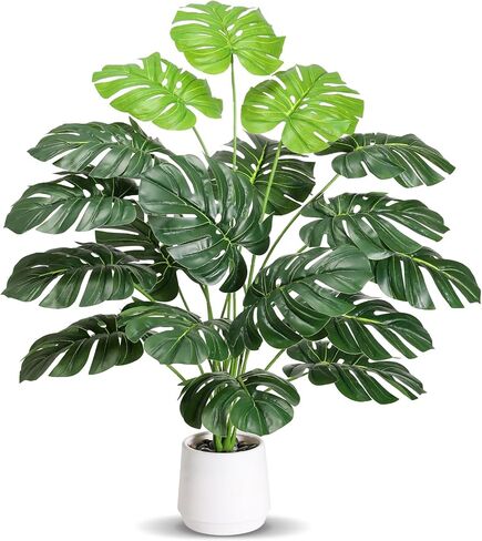 نباتات وهمية مقاس 28 بوصة، نباتات استوائية اصطناعية كبيرة، نبات طويل القامة داخليًا، مع زارع أبيض مثالي، لغرف المعيشة المنزلية، والباحات، والشرفات، والحمامات، والديكور الخارجي in Kuwait