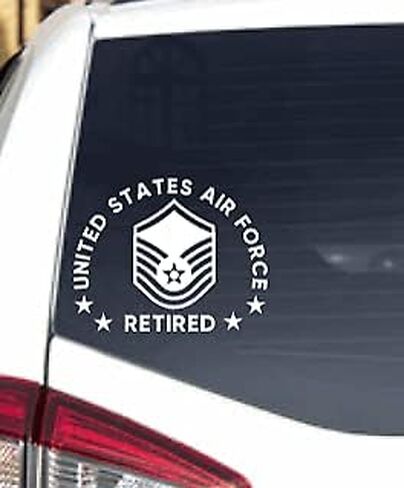 Edward Sticker US AIR Force Master Sergeant Retired Airman USAF Decal United States Army Military for Car Truck Window Laptop Bumper Flag, Matte White, 6 14 Inch wide x 5 Inch high in Saudi Arabia