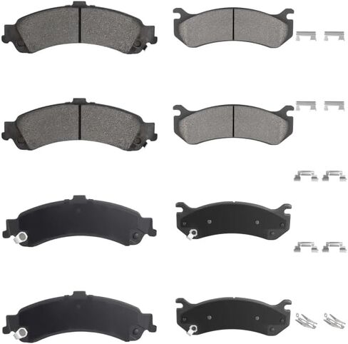 وسادات فرامل قرصية أمامية وخلفية شبه معدنية لسيارة Chevy Silverado 1500/GMC Sierra 1500 01-06؛ لـ Tahoe 4WD، لـ Suburban 1500، لـ Yukon 1500 4WD 00-06؛ لـ Cadillac Escalade، لـ Avalanche 1500 4WD 02-06 8 قطعة in Saudi Arabia
