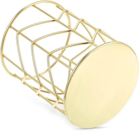 Tobeelec 4 Pack Metal Pen Holder for Desk, Makeup Brushes Cup Holder, Round Wire Metal Pen Cups Makeup Brush Holder, Cylindrical Desktop Organizer Office School Home Supplier (Gold) in Saudi Arabia