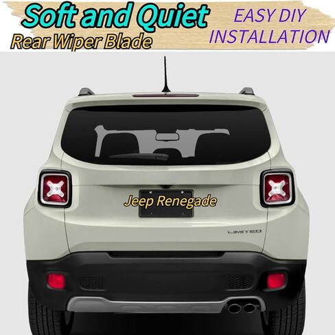 شفرة الممسحة الخلفية لسيارة Jeep Renegade 2015-2022 2021 2020 2019 2018 2017 2016 | تناسب تمامًا Altitude Latitude Limited Sport Trailhawk Upland Islander نماذج جيبستر الخلفية الخلفية ممسحة زجاج أمامي شفرة in Saudi Arabia