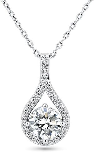 IMOLOVE Moissanite Teardrop Pendant Necklaces for Women 925 Sterling Silver with 2CT Moissanite Solitaire Jewerly for Women in Kuwait