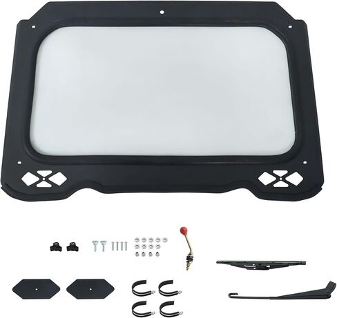UTV Full Glass Windshield with Wiper Front Replacement for Polaris RZR 900 1000 Turbo 2014 2015 2016 2017 2018 in Saudi Arabia