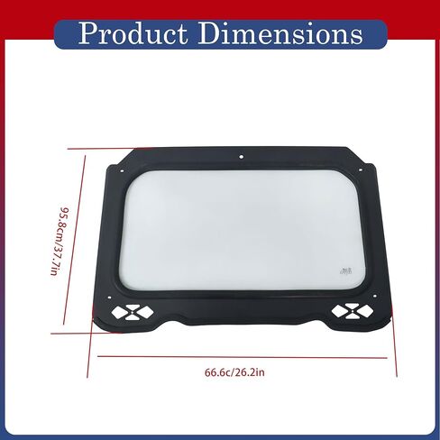 UTV Full Glass Windshield with Wiper Front Replacement for Polaris RZR 900 1000 Turbo 2014 2015 2016 2017 2018 in Saudi Arabia
