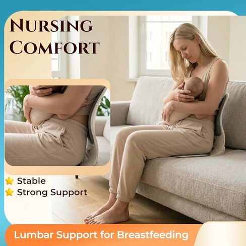 منحنيات دعم قطني مريحة قابلة للطي من جارلر لكرسي المكتب، مقعد منحني خلفي محمول مصحح للوضعية، تخفيف الألم (رمادي، M) in Kuwait