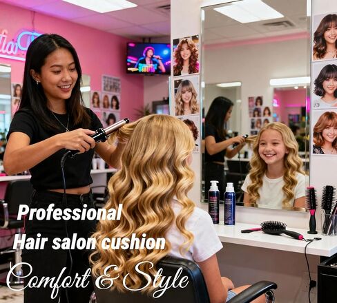 AAA Thickened Hair Salon Height Increasing Seat, Sponge Pad, Hair Salon Height Increasing Seat Leather Pad, Beauty Salon Spa Equipment, Hairstyle Design Cushion, Black in Saudi Arabia