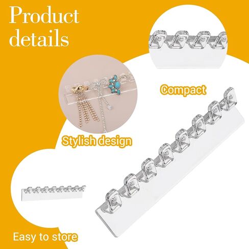 12Pcs Self-Adhesive Necklace Organizer, Necklace Holder, Wall Mounted Necklaces Organizers Hanging Jewelry Organizer with 8 Hooks for Necklaces, Bracelets, Rings, Earrings and Jewelry Display in Saudi Arabia