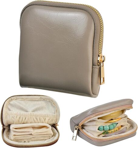 findtime Mini Travel Jewelry Organizer Bag Portable Travel Jewelry Case Small Bag Organizer Pouch for Traveling and Storage for Earring, Ring, Necklace, Bracelet with Velvet Lining in Saudi Arabia