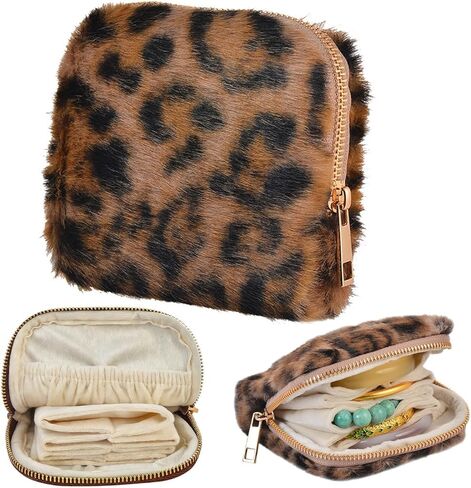 findtime Mini Travel Jewelry Organizer Bag Portable Travel Jewelry Case Small Bag Organizer Pouch for Traveling and Storage for Earring, Ring, Necklace, Bracelet with Velvet Lining in Saudi Arabia