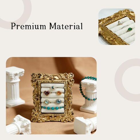 Vintage Ring Holder For Women, Gold Ring Display Stand, Earring Display Jewelry Tray, Ideal For Dresser, Vanity Counter, Wedding, Anniversary Keepsake, Proposal Prop, And Retail Store Display in Saudi Arabia