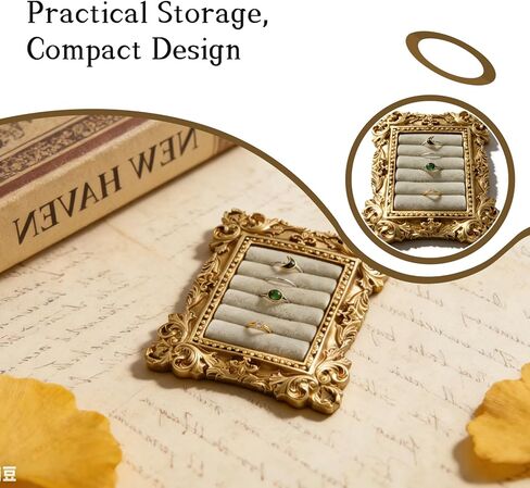 Vintage Ring Holder For Women, Gold Ring Display Stand, Earring Display Jewelry Tray, Ideal For Dresser, Vanity Counter, Wedding, Anniversary Keepsake, Proposal Prop, And Retail Store Display in Saudi Arabia