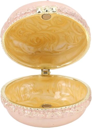 Macaron Jewelry Box, Exquisite Lovely Metal Hinged Trinket Box, Rhinestone Decorated Jewelry, Ideal for Necklace, Ring, Earrings & Small Items (Light Yellow) in Saudi Arabia