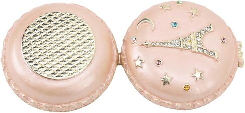 Macaron Jewelry Box, Exquisite Lovely Metal Hinged Trinket Box, Rhinestone Decorated Jewelry, Ideal for Necklace, Ring, Earrings & Small Items (Light Yellow) in Saudi Arabia