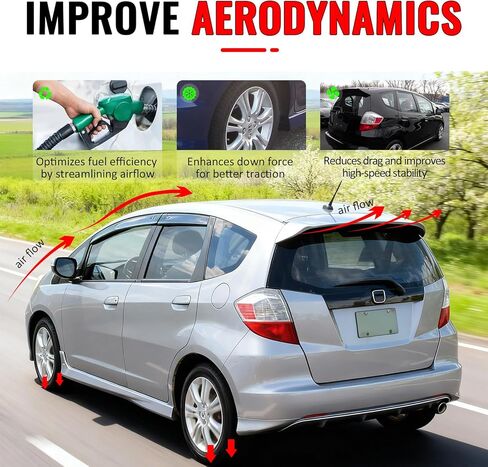 IKON MOTORSPORTS, Rear Window Roof Spoiler Compatible with 2009-2013 Honda Fit, Sport OE Style Gloss Black ABS Top Roofline Windshield Visor Spoiler Wing in Saudi Arabia